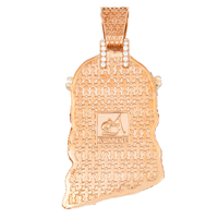 Thumbnail for Jesus Head Pendant with Blue Stone Design – 10K Gold Lab Diamond Custom Piece