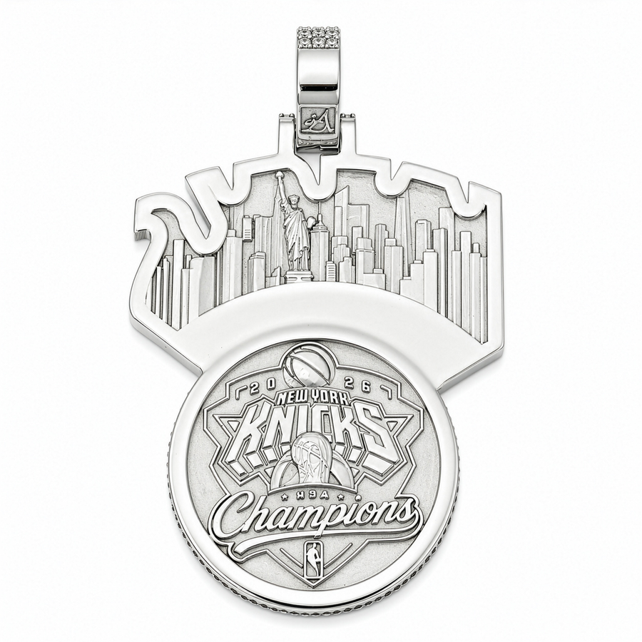 10K Gold "Knicks" Basketball Lab Diamond & Color Stone Pendant 3.04 CTW