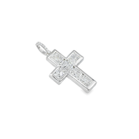 Thumbnail for 14K Gold Radiant Cut Lab Diamond Cross Pendant – 7.85 CTW