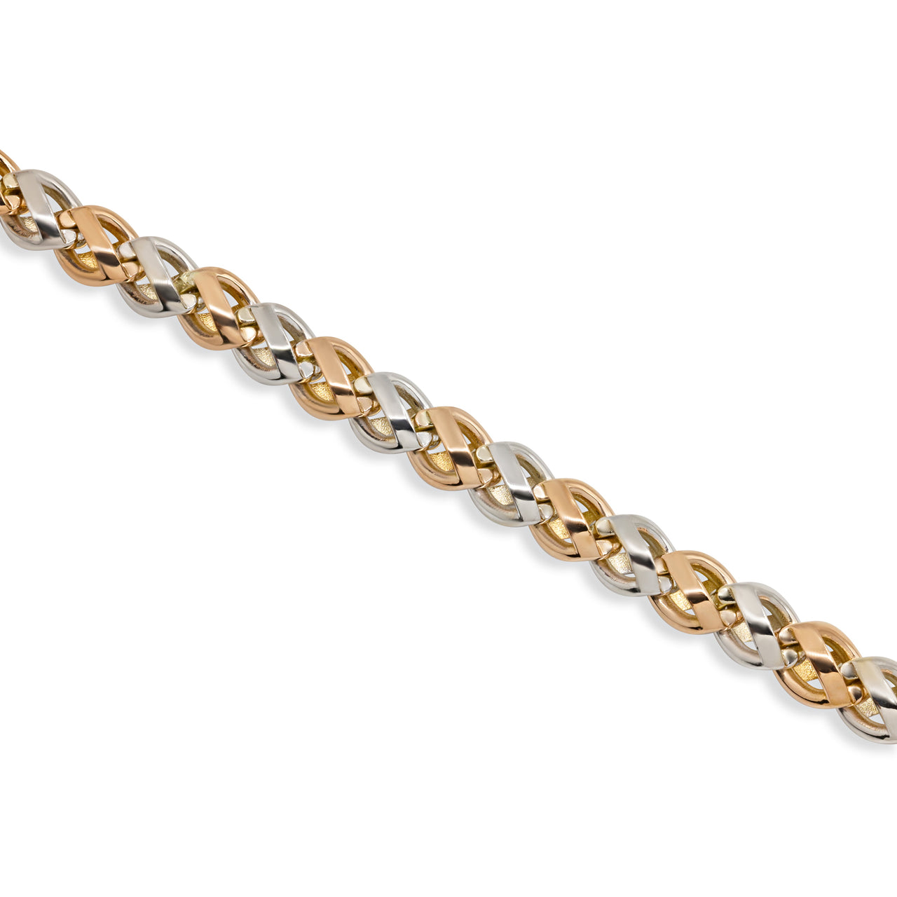 Two Tone / 8 in 18k Gold Two Tone Necklace 9mm