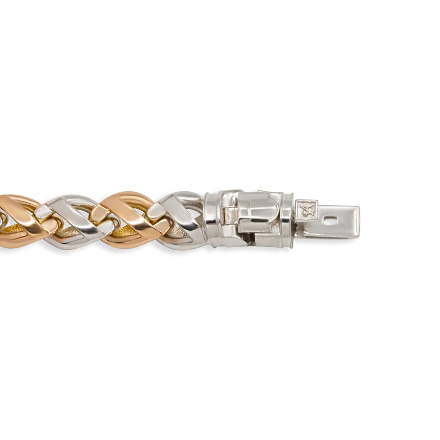 Two Tone / 8 in 18k Gold Two Tone Necklace 9mm