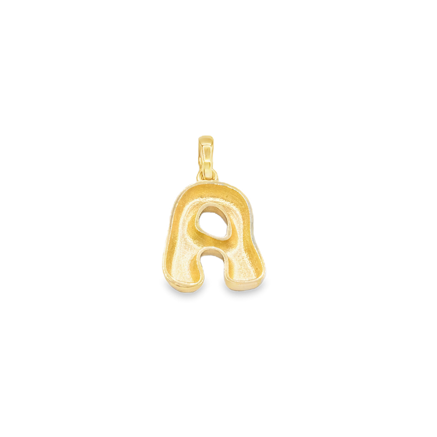 Yellow Gold 10K Yellow Gold Plain Letter A Initial Pendant