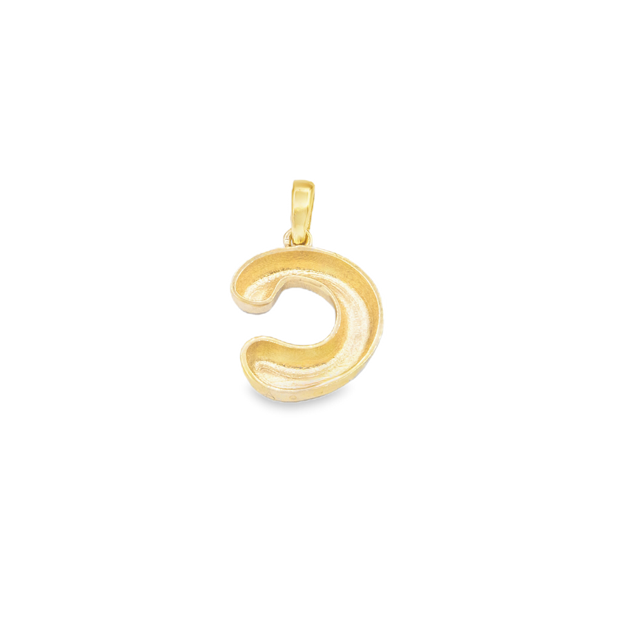Yellow Gold 10K Yellow Gold Plain Letter C Initial Pendant