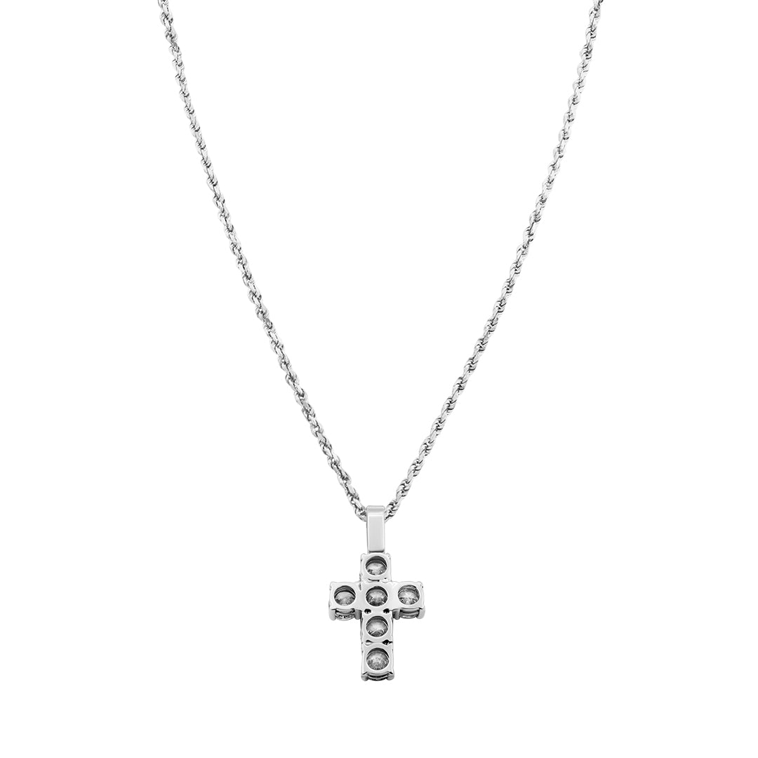 White 14k diamond cross pendant 4.60 ctw