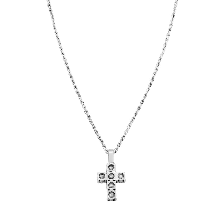 White 14k diamond cross pendant 4.60 ctw