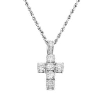 Thumbnail for White 14k diamond cross pendant 4.60 ctw