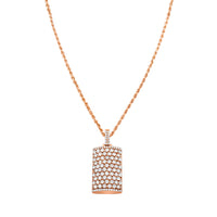 Thumbnail for Rose 14k diamond dog tag pendant in rose gold 8.95 ctw