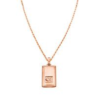 Thumbnail for Rose 14k diamond dog tag pendant in rose gold 8.95 ctw