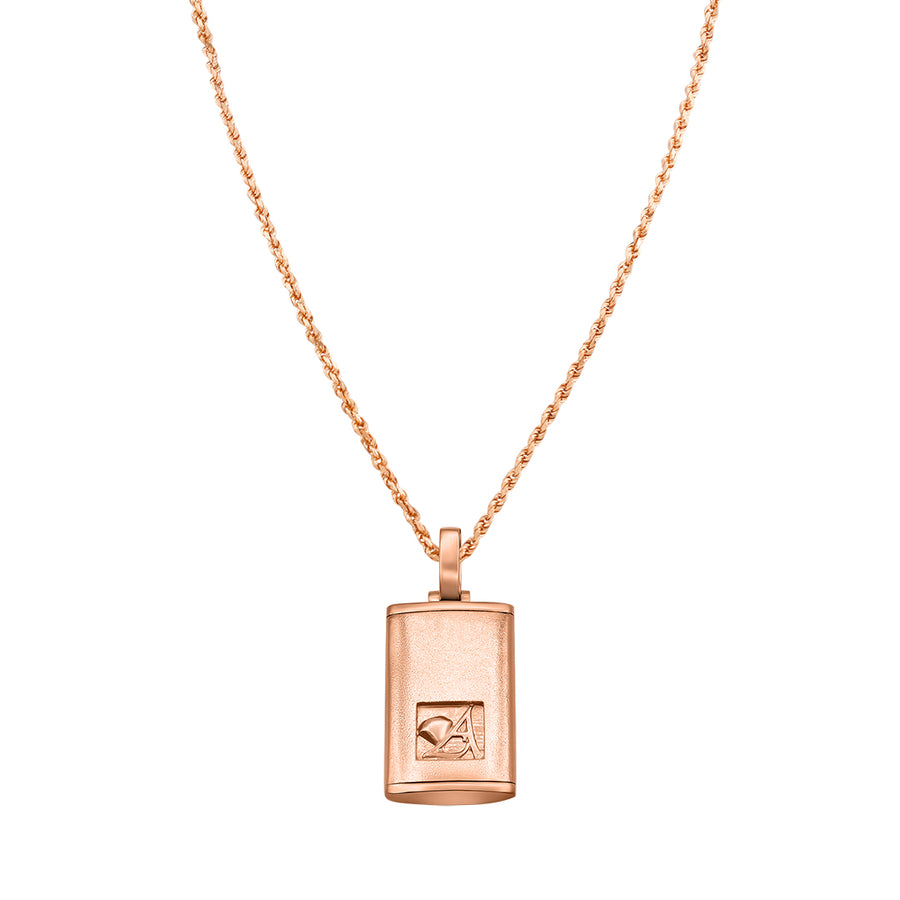 Rose 14k diamond dog tag pendant in rose gold 8.95 ctw