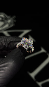 14k White Gold Heart Shaped Lab Diamond Engagement Ring 8.93 Ctw