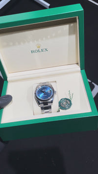 Rolex Datejust 41 mm, acero con diamantes azules y oro blanco, reloj Jubilee 126334