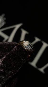 10k Yellow Gold Diamond Mens Ring 0.06 ctw