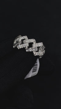 14k Gold Mens Assorted Baguette Cuban Link Ring 0.87 Ctw