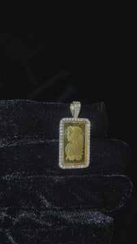 14k Yellow Gold Diamond Bar Pendant .6 Cwt.