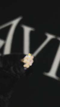 14k Yellow Gold Multi Shape Diamond & Sapphire Ring