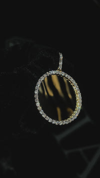 10k Yellow Gold Diamond Round Memory Pendant 3.24 Ctw