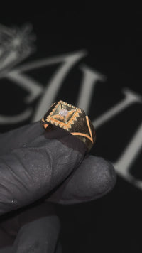 10K Gold Mens Diamond Solitaire Ring 0.13 Ctw