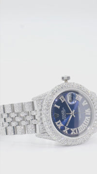 Stainless steel Rolex Datejust 36mm Jubilee Roman Numeral 13.54 ctw