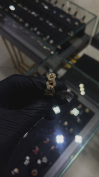 Anillo cubano de oro amarillo de 14 kt y 2,42 quilates