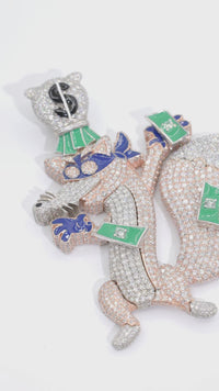 14k Two Tone Rose and White Gold Swiper Pendant 17.84 ctw