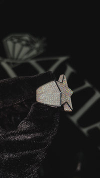 Silver Lab Diamond Star Ring 6 ctw