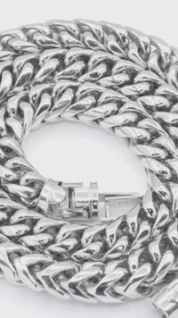 Cadena Franco para hombre de oro blanco de 18 quilates de 6 mm