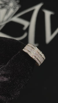 10k Yellow Solid Gold Mens Diamond Wedding Ring Band 0.76 ctw