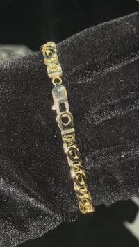 18K Solid Yellow Gold Mens Fancy Bracelet 6 mm