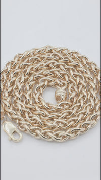 Cadena de cuerda de oro amarillo de 14 k de 3 mm 