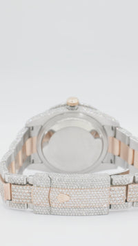 Diamond 36mm Two Tone Rose Gold and Stainless Steel Date Just Oyster Band 18.72 ctw