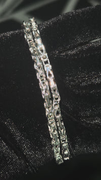 14K White Gold Byzantine Link Chain 4 mm