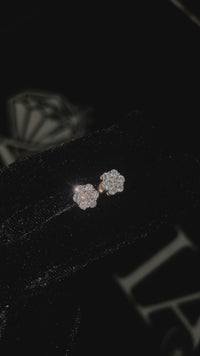 10k Rose Gold Flower Cluster Earring set 1.27 ctw