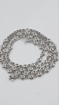 14k White Gold Black Diamond Tennis Chain 5.01 ctw