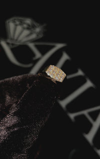 14K Yellow Gold Wide Ring 1 Ctw