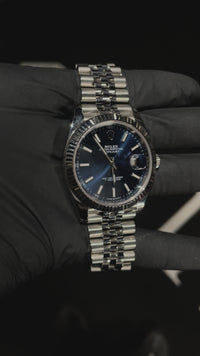 Rolex Datejust 41 mm, acero con diamantes azules y oro blanco, reloj Jubilee 126334