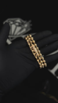 Cadena de bolas macizas de oro amarillo de 14 k, 6,5 mm, 23 pulgadas