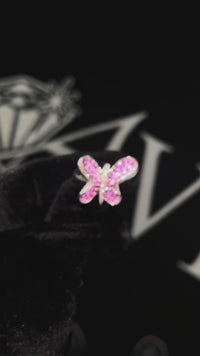 14k White Gold Sapphire and Diamond Butterfly Ring