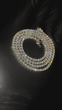 14k White Gold Lab Diamond Buttercup Tennis Chain 5.29 ctw