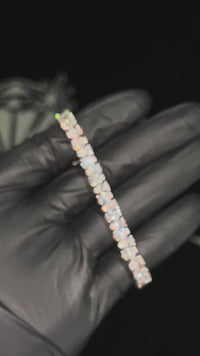 14k White Gold Lab Pear Shape Tennis Bracelet 16.80 ctw