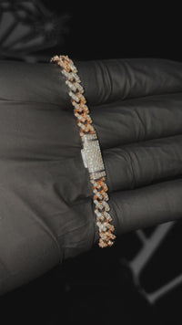 Diamond Cuban Bracelet in 14k Two Tone Gold 5.37 Ctw