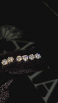 14k Yellow Gold Lab Diamond Cluster Earrings 2.34 ctw