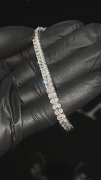 14k White Gold Lab Oval Shape Diamond Tennis Bracelet 10.75 ctw