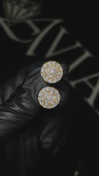 14k Gold Generic Cluster Earrings 2.6 cwt. Lab Made Diamonds