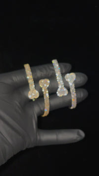 14k Yellow Gold Baguette and Round Diamond Heart Bracelet 3.50 ctw