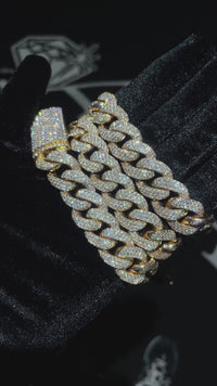 14k Yellow Gold Diamond Pave Cuban 63 ctw  24.5in