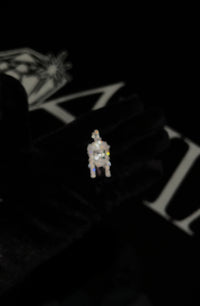 14K White Solid Gold Small Mens Lab Diamond Jesus Head Pendant 1.06 Ctw