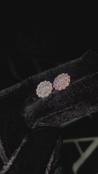 14k Rose Gold Lab Diamond Cluster Earrings 2.83 ctw