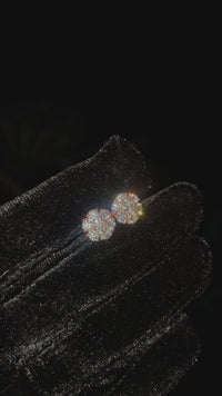 14k Rose Gold Lab Diamond Cluster Earrings 1.7 ctw