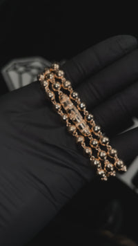 Cadena de bolas macizas de oro amarillo de 14 k, 6,5 mm, 23 pulgadas