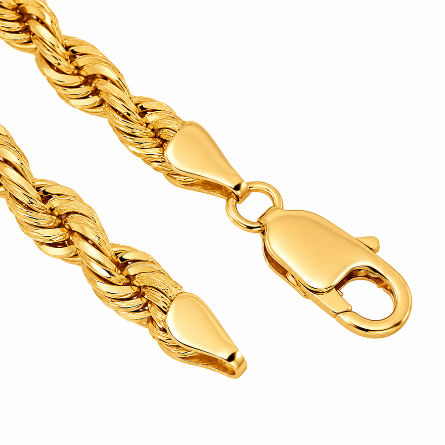 14k Yellow Gold Rope Chain 4 mm
